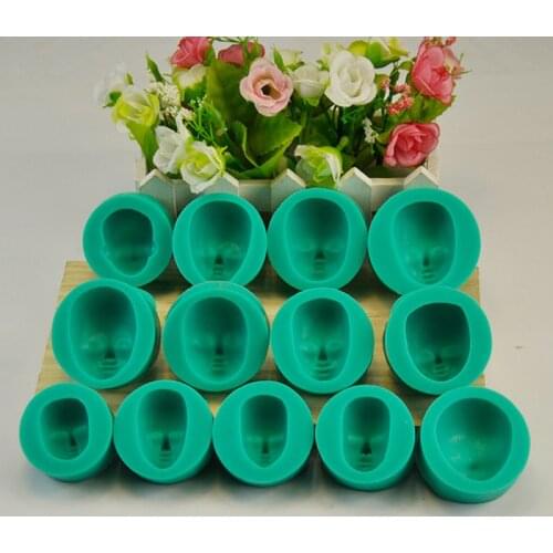 13PCS/lot Silicone Face Molds Set DIY Handmade Craft Making Clay Sculpture Modeling