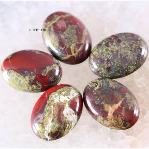 18x25MM Oval CAB Cabochon 5Pcs Natural Stone Bead For Making Necklace Bracelet Earring Red Dragon Blood Stone K574