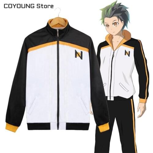 2020 Anime Hooded Re:zero Starting Life in Another World Natsuki Subaru Cosplay Sweatshirt Zip up Jacket Unisex Long Sleeve Coat