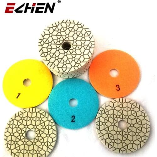 4 Inch 3 Step Power Tools Diamond Polishing Pads for Granite Marble Quartz Engineered Stone Dia 100mm Sanding Discs