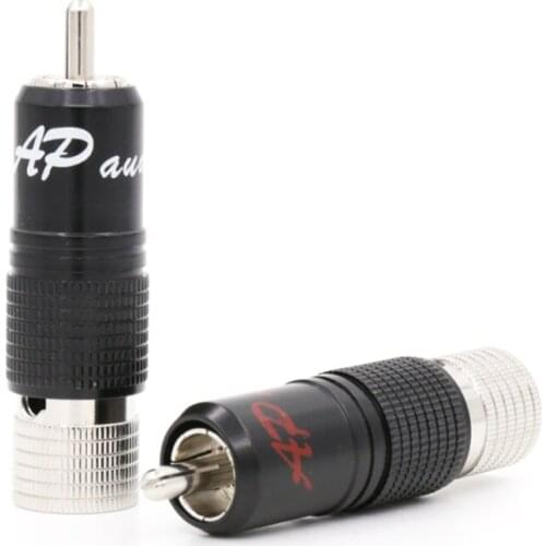 4pcs hi-end Audiophile Rhodium plated RCA plug terminal Audiophile RCA Connector No Solder for DIY