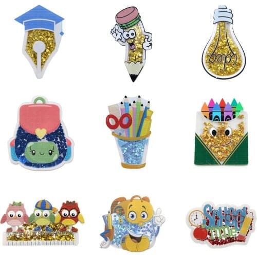 Back to School Shakers Quicksand Hair Accessories Bowknot DIY Projects Craft Supplies Decoration Materials 5pcs,5Yc7540