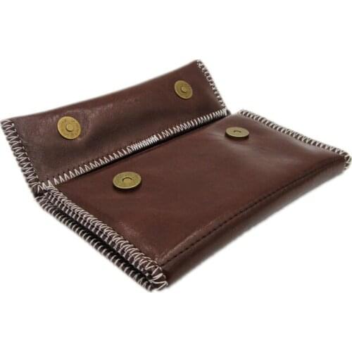 9.3 cm*15.5 cm Handmade Leather Stitching Tobacco Pouch Bag Portable Single Double Pipe Tobacco Storage Clutch Bag Fashion Gift