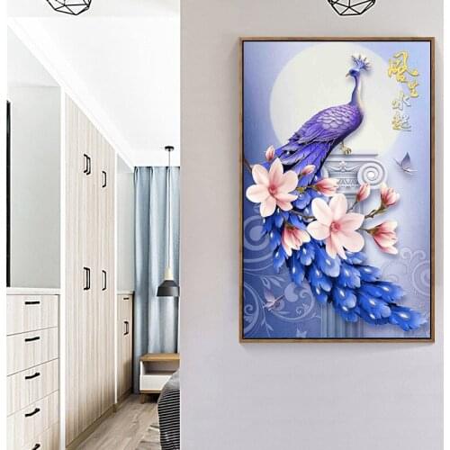 Diy 5d Sale Diamond Embroidery, Diamond Mosaic, Special Shaped, Full, Peacock, Diamond Painting, Cross Stitch, Decoration, Gift