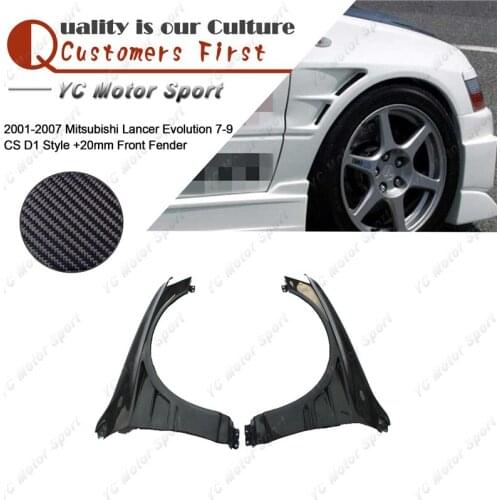 Car Accessories Carbon Fiber CS D1 Style +20mm Front Fender Fit For 2001-2007 Evolution 7-9 EVO 7 8 9 Front Fender Cover