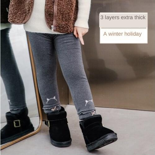Girls Velvet Pants Elastic Waist Children Clothes 2-8 Years Autumn Winter Thick Trousers Kids Leggings Warm Pants 4 Colors