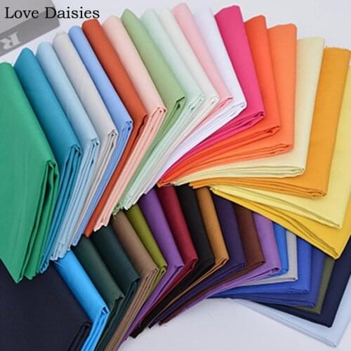 WHITE ORANGE PINK GRAY YELLOW BLUE GREEN PURPLE COFFEE Solid Color Poplin 100% Cotton Fabric for Summer Dress Shirt Blouse Quilt