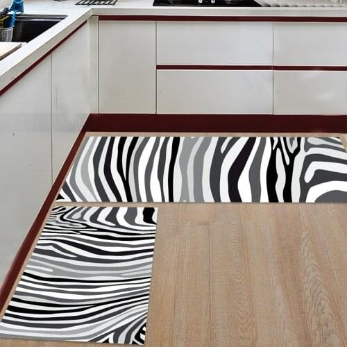 White tiger zebra fur texture Carpet Kitchen rug hallway carpet Balcony Doormat Bathroom rug Entrance door mat home carpet Rug