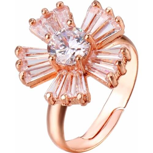 Bettyue Two Colors Antique Gold Color Ring Romantic Zircon Ring For Woman Jewelry Wedding Fashion Party Gift Simple Style