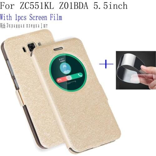 5.5inch Smart View Window Shell For ASUS ZC551KL Z01BDA Case Cover flip PU Leather phone cases For ASUS ZC551KL back cover