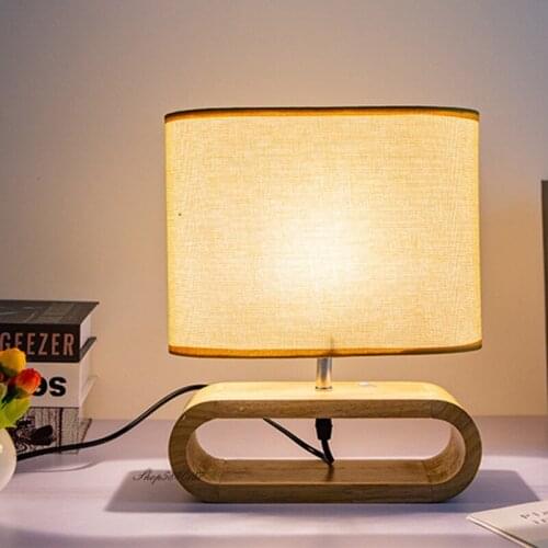 New Wooden Table Lamp Creative Study Reading Lamp Living Room Decor Lighting Fixtures E27 Nordic Personality Bedroom Beside Lamp