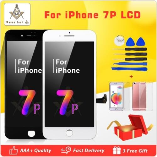 For iPhone 7 Plus LCD With 3D Force Touch Screen Assembly 100% Finger Print Tested Replacement Display With Gifts Free Shipping
