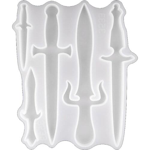 Knife Resin Mold Different Shape Sword Dagger Silicone Epoxy Mould for Halloween Cosplay Keychain Decoration DIY Casting