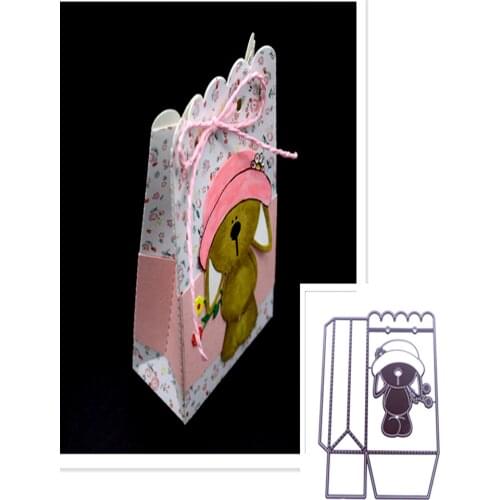 Metal cutting Die Beautiful Box and Bear cutting Paper Craft hand punching Card Art cutting Machine
