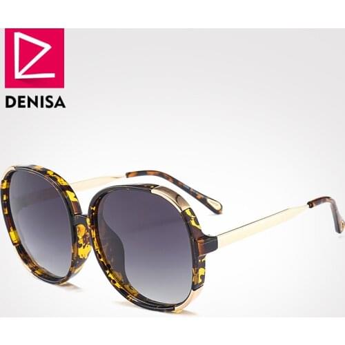 DENISA Classic Men Polarized Sunglasses Women Men Driving Sun Glasses Round Brown Red Lens UV400 zonnebril dames 6588