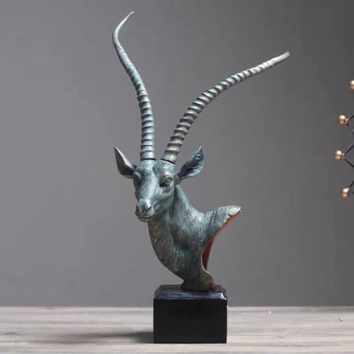 [MGT]Nordic retro creative resin antelope head statue decoration home decoration crafts display