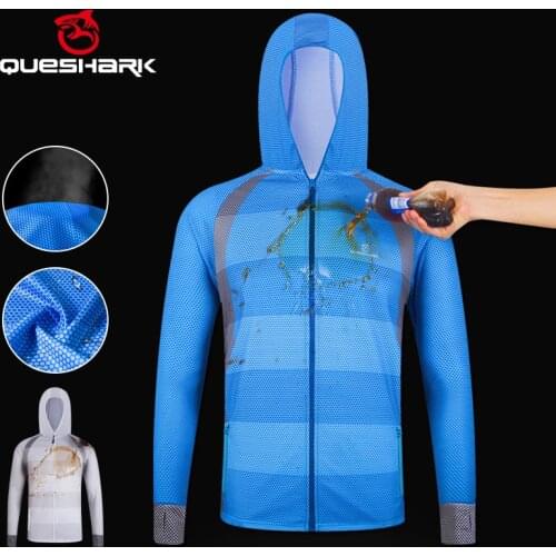 QUESHARK Professional Men Breathable Quick Drying Anti-fouling Fishing Clothing Outdoor Sports Long Sleeve Shirt Jacket Coat
