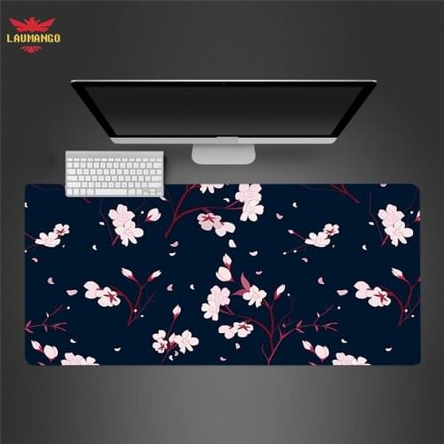 Cherry Flower Desk Pad Mat Gaming Mousepad Mouse Pad Gamer 900x400 Extra Table Carpet Waterproof Mats Keyboard Mouse Mat