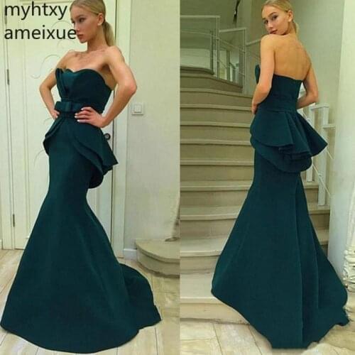 2020 New Sweetheart Neck Mermaid Long Green Plus Size Evening Dresses Zipper Back Floor-length Formal Evening Gowns Prom Party
