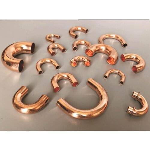 O/D 7-19mm Thickness 0.5-1mm U Type 180 Degree Elbow Bend Copper Welding Pipe Connector Fitting Adapter Plumbing Gas Water Oil