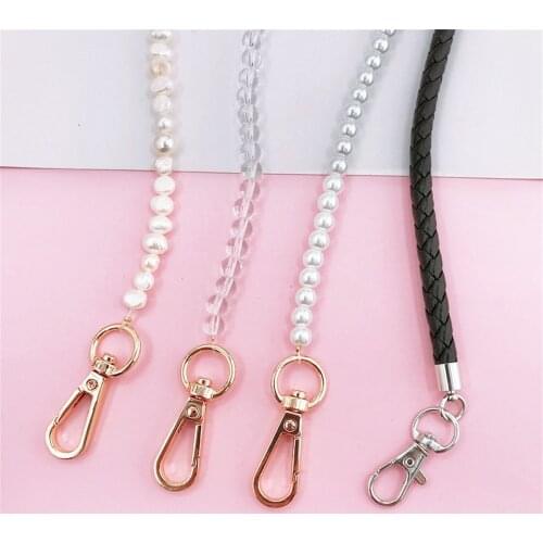 Transparent Acrylic Beads Anti-lost Lanyard Mobile Phone Strap Bracelet Drop-resistant Hanging Chain Diy Keychain Phone Accessor