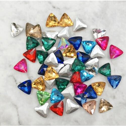 Mixed color White Crystal Rhinestones For Clothes Diy Clear Sew On Beads Glass Decorative Rhinestones Pointback Stone 50pcs/pack