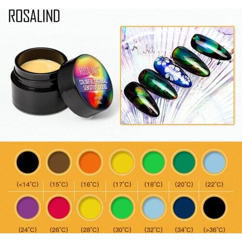 ROSALIND Gel Nail Polish Nail Art Design Colorful Thermal Sensitive Change Semi Permanent UV Varnishes For Manicure Lacquer