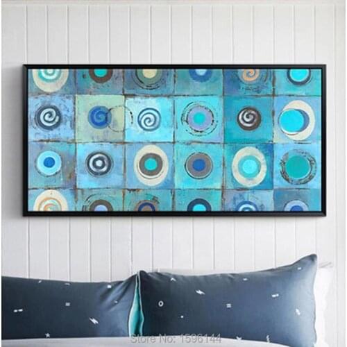 Hand Painted Abstract oil painting canvas Modern Art painting Sky blue Color Wall art decoration painting picture home decor