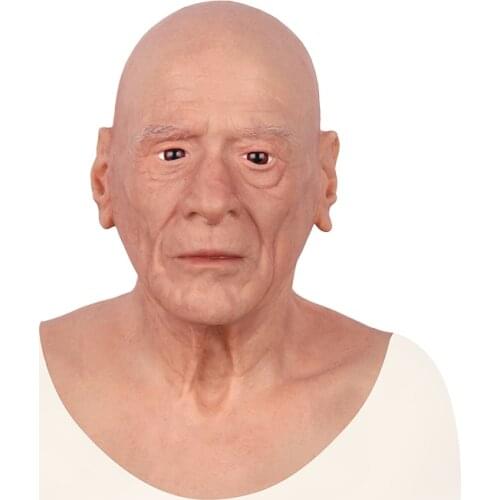 Silicone Fake Face Realistic Soft Male Mask Artificial Man for Masquerade Halloween Cosplay Crossdresser Drag Queen Transgender