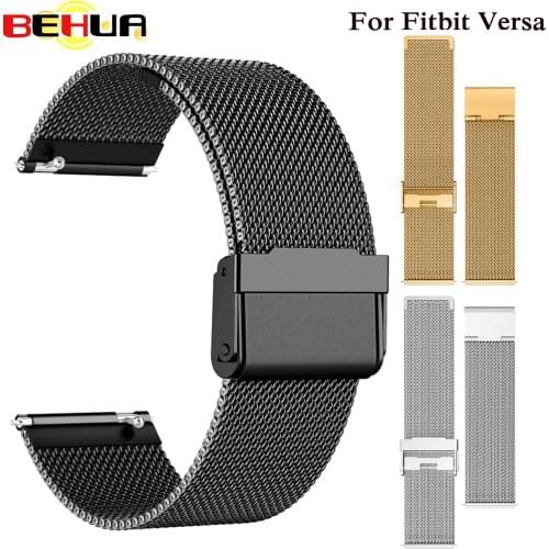 Hot sale Milanese Stainless Steel Mesh Band Replacement Wristbands Straps Bracelet Watch Band For Fitbit Versa Smart Watch Belt