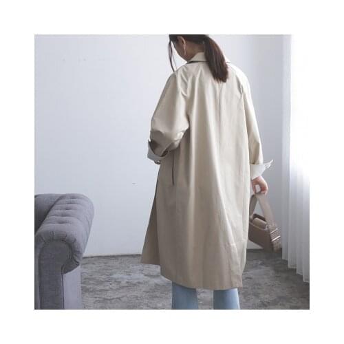 MLCRIYG Autumn New Fashion Casual Single Button Trench Coat For Women Tops Long Female Windbreaker Outerwear Hot Sale LX283