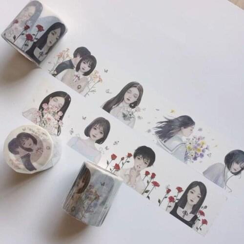 Vintage Girl Washi Tapes Bullet Journal Masking Tape Adhesive Tape DIY Scrapbooking Washi Stickers
