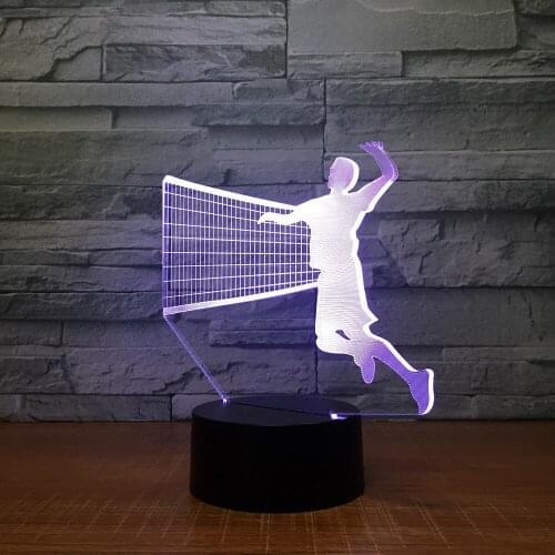 Volleyball Player 3D LED RGB Night Light 7 Color Change Desk Light Action Figures Kids Home Christmas Toys