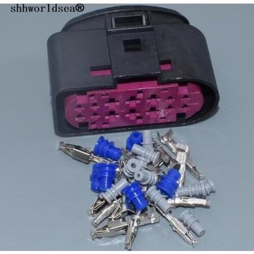 Worldgolden 1sets 14pin 1.5mm 3.5mm xenon headlights plug 1J0973737 waterproof lamp-socket connector 1J0 973 737