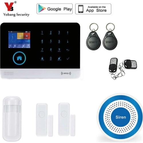 Yobang Security Wireless Home Security WIFI GPRS 4G Alarm System APP Control Network Camera Mini Door Magnetic Sensor Alarm Kits