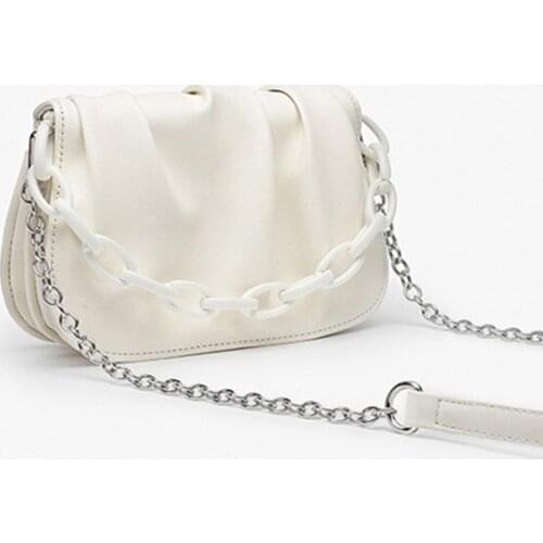 Women Bag PU FLAP Chains Casual Korean Lady Pearl Handle Fashion Girls Bag Shoulder Bags Handbags Purse Sweet