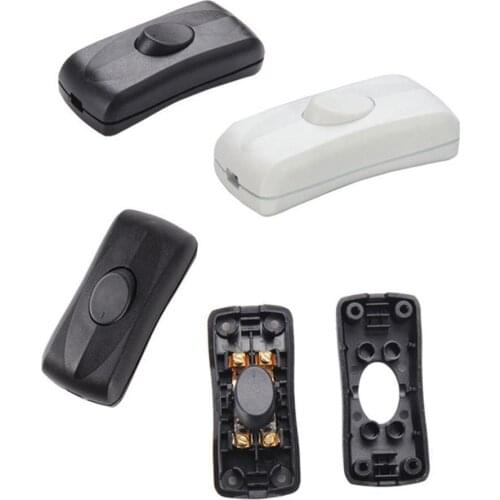 1Pcs Practical Classic Black White Double Tangent Switch Inline ON/OFF Table Lamp Desk Light Cord Cable Switches Accessories Hot