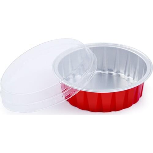 10pcs Round Disposable Dessert Container Mini Aluminum Foil Food Cups Muffin Cupcake Baking Mold Mousse Jelly Puddeing Cake Mold