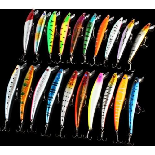 20Pcs Minnow 2 Models 9.5cm / 11.5cm Fishing Lures Sets 6#/4# Hooks Fishing Hard Baits