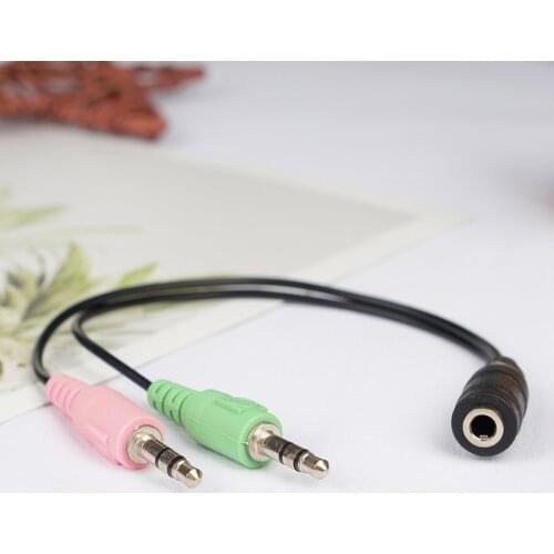 3.5mm Stereo Audio Splitter Cable Jack 3.5mm 1 Male To 2 Female Mic Y Splitter AUX Cable Headset Splitter Adapter For Computer