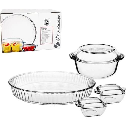 7 PCS high quality fabulous glass cookware& oven trays &service kitchen set
