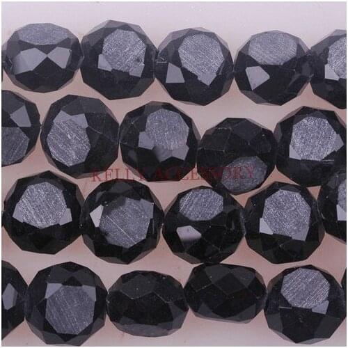 700Pcs/lot 8MM Black Flat Round Crystal Glass Beads Lampwork Faceted Jewelry Making Beads Cute Clothing Bracelet DIY Beads