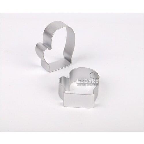 10pcs/lot) Latest good quality glove mitts shape aluminium cookie dough mousse cake cutting molds DIY pastry tools for cakes