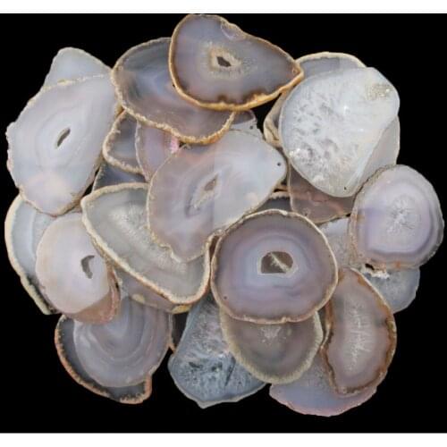 10pcs Wholesale Gray Stripes Onyx Agates Slice Freeform Pendant Beads Size:(70mm-105mm)x 5mm Ca180608