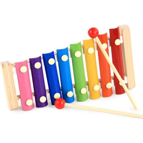 Xylophone Musical Instrument Wood Piano Eight scales Hand Knocks Baby Early Learning Aids Children Education Wooden Musical Toys
