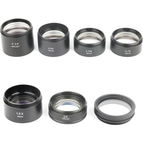 0.3X 0.5X 0.7X 0.75X 1.0X 1.5X 2.0X Auxiliary Objective Lens Barlow Lens For Binocular Trinocular Stereo Microscope