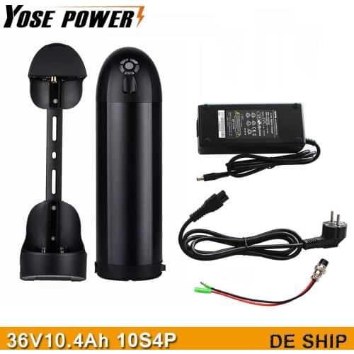 Electric Bike Black Water Bottle Battery 36V 10.4Ah 18650 Lithium ion Battery for Electric Bicycle Ebike Battery Pack 36V Akku