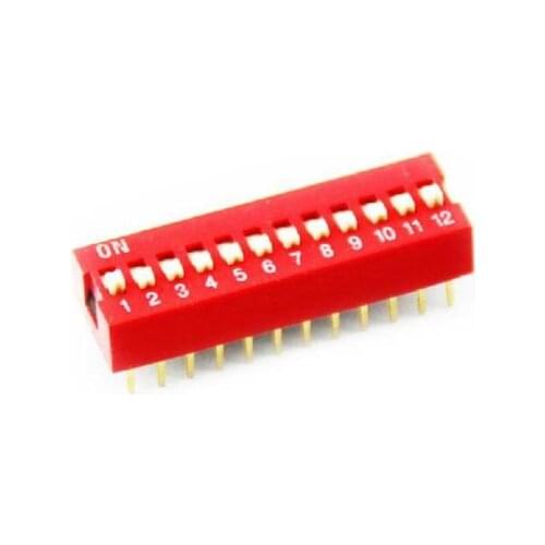 Slide Type Switch Module 2.54mm 12-Bit 12 Position Way DIP Red Pitch