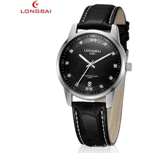 Mens Watch Business Casual Leather Watch Waterproof Calendar Steel Diamond Quartz Watch Mens Watches Top Brand Luxury