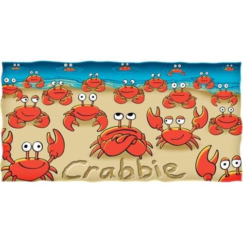 Novelty Crabbie Crab Micro Fiber Kitchen Hand Towel Funny Crabby Crabs Beach Travel Towels Bathroom Camping Accessories Sports